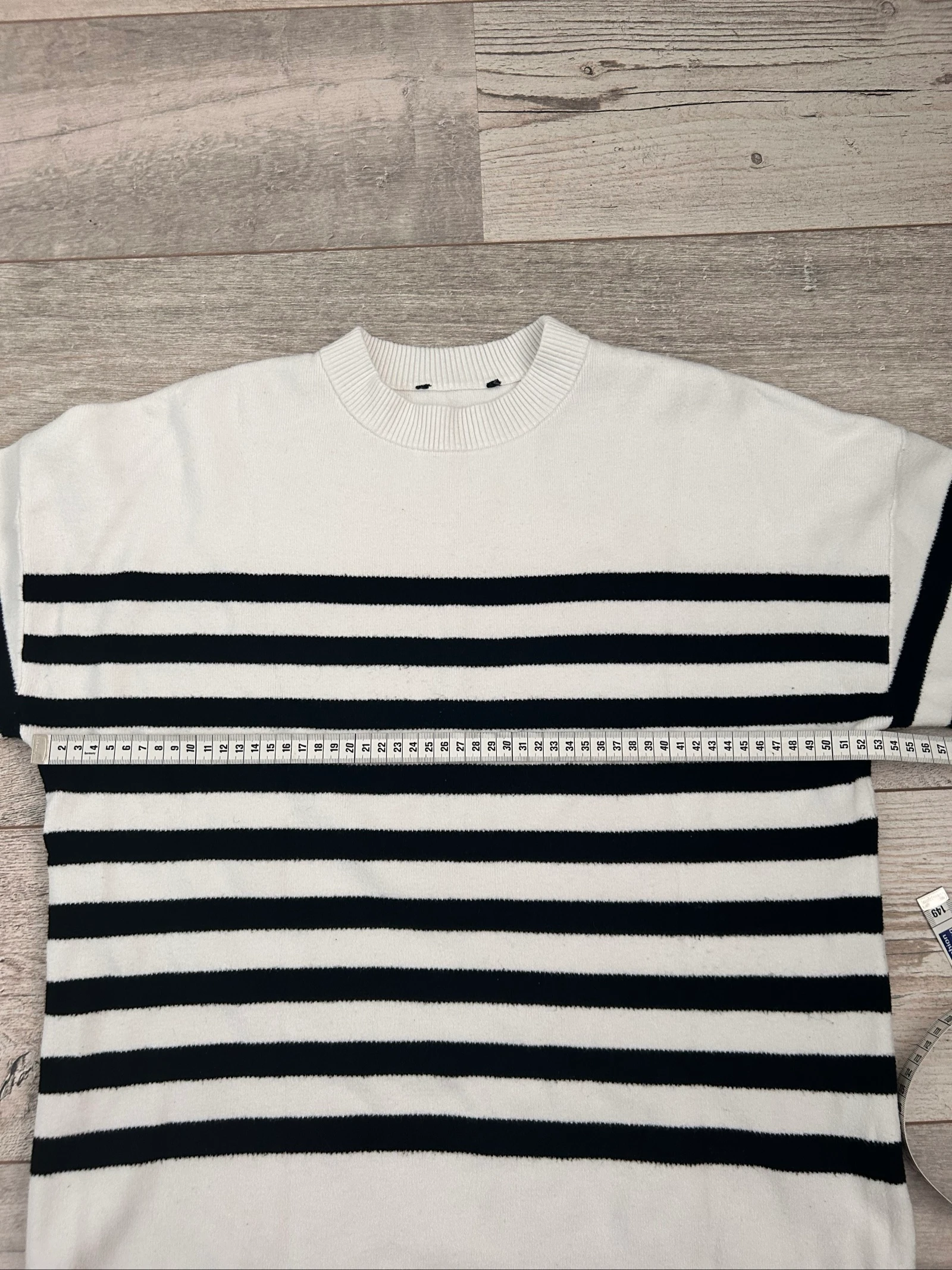 MS Mode Striped Sweater Black White Breton Stripe – Size M – photo 8